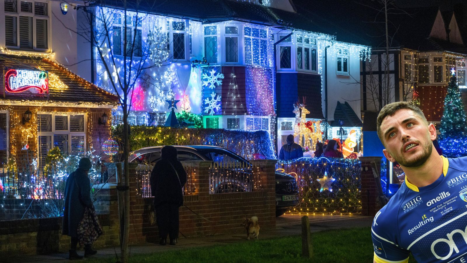 Dec Patton admiring Christmas decorations