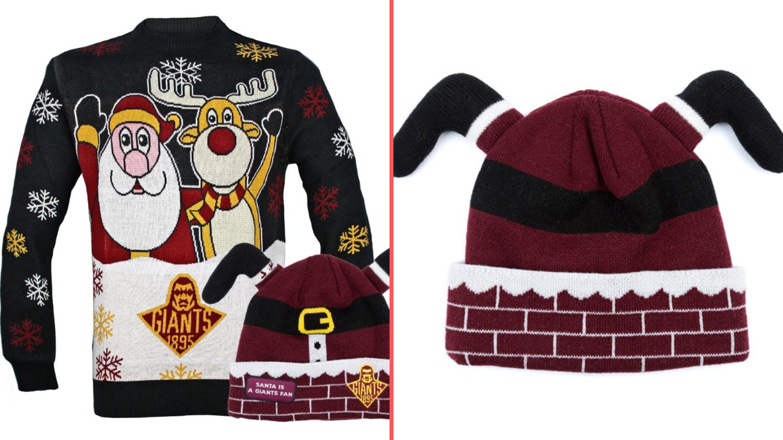 Huddersfield Giants' Christmas jumper and hat bundle, back of hat