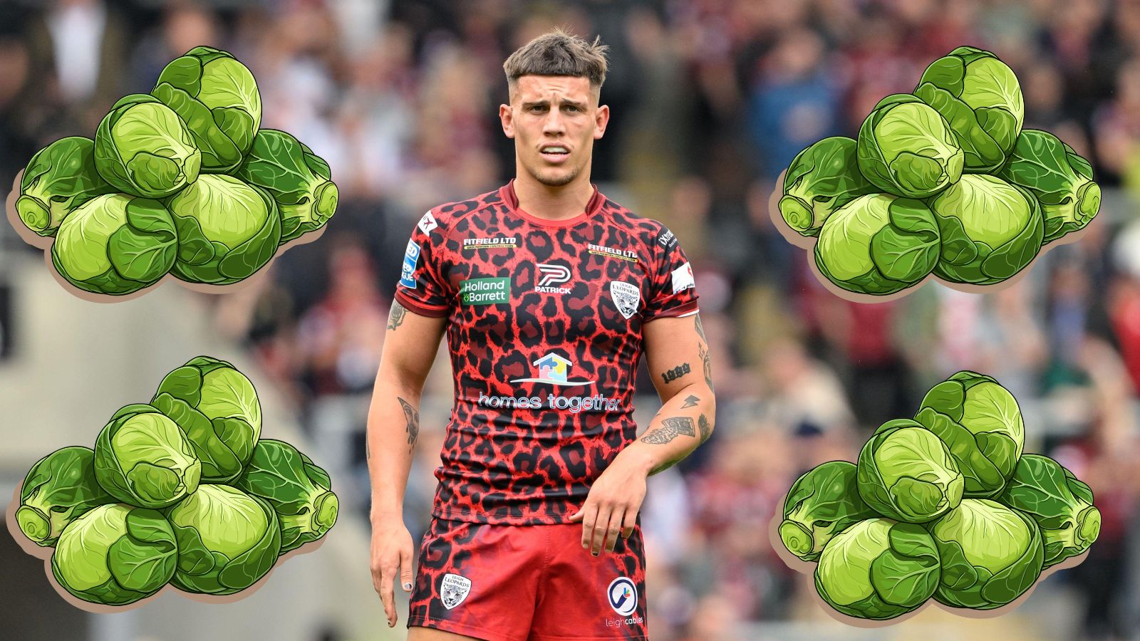 Owen Trout surrounded by sprouts