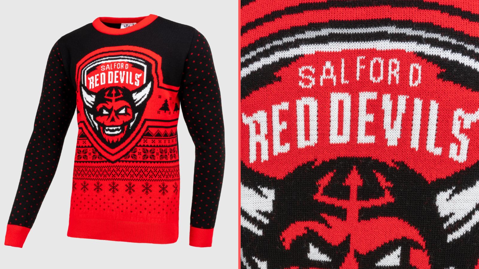 Salford Red Devils Christmas jumper