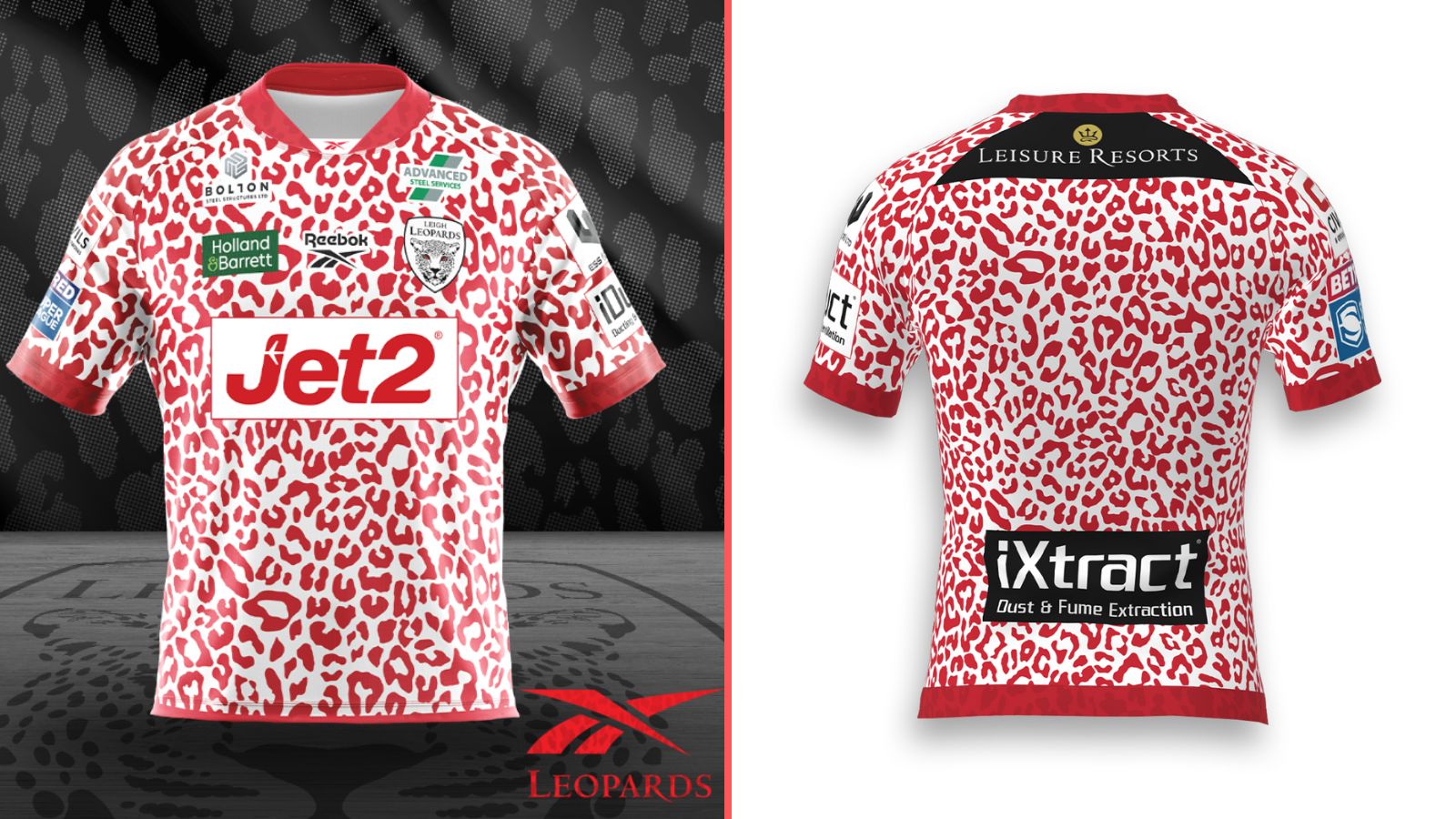 Leigh Leopards' 2025 home shirt