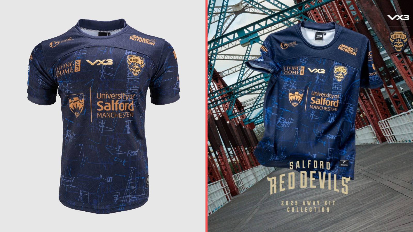 Salford Red Devils' 2025 away shirt